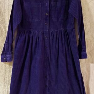 Vintage FADS Long Sleeve Corduroy Purple Dress